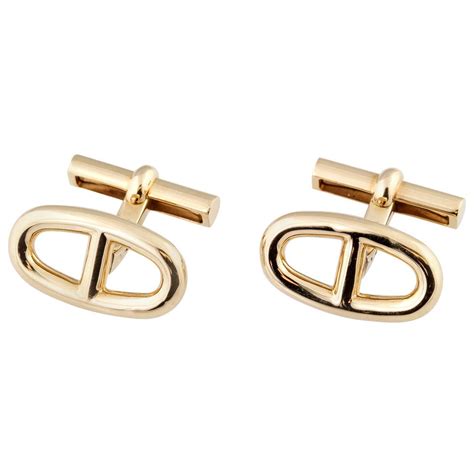 vintage hermes gold cufflinks|hermes gold cufflinks 18k.